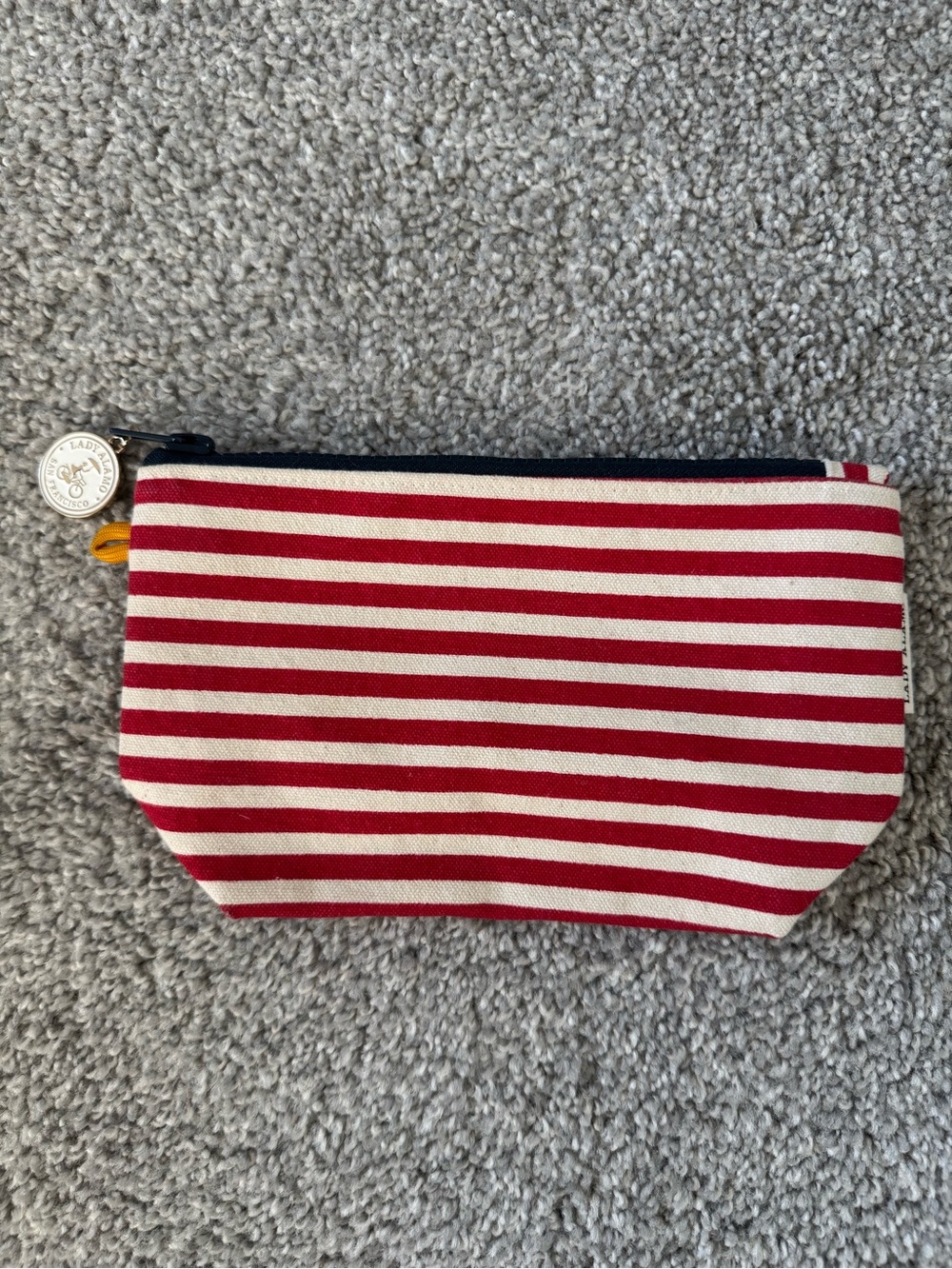 Striped Red & White Cosmetic Pouch - Nautical Style